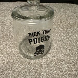Glass Jar with Skull Design